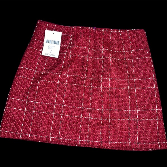 Red Plaid Knit Skirt - Picture 2 of 2